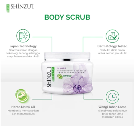 Shinzui Skin Lightening Body Scrub Myori 200gr 4