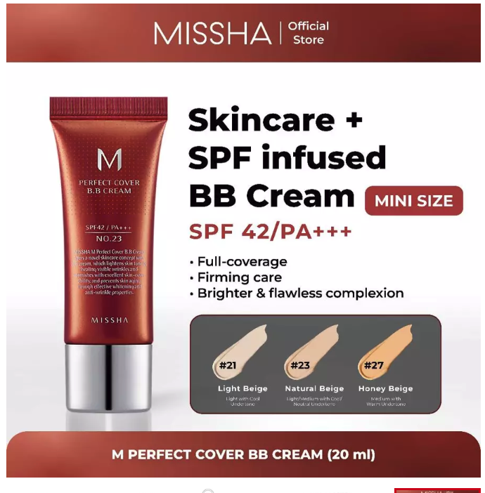 ABLE C&C MISSHA M Perfect Cover BB Cream SPF 42 PA+++ No. 21 Light Beige