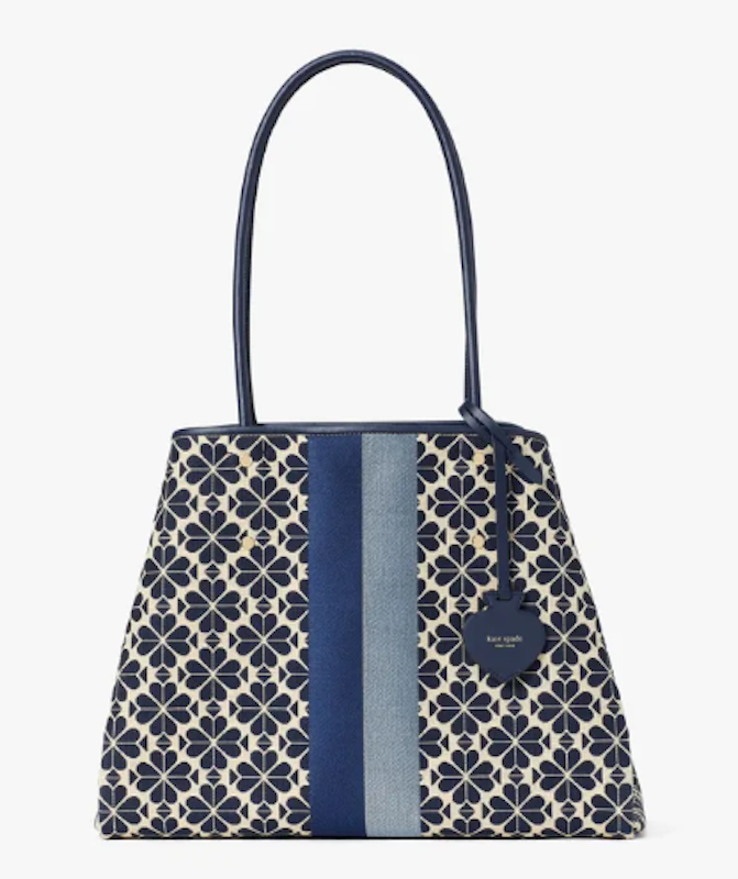 Everything Spade Flower Jacquard Stripe Large Tote 3