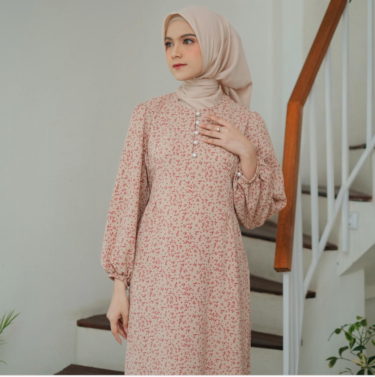 tafanahijab.id TA.FA.NA Jisso Dress Muslim Korea Bahan Crinkle