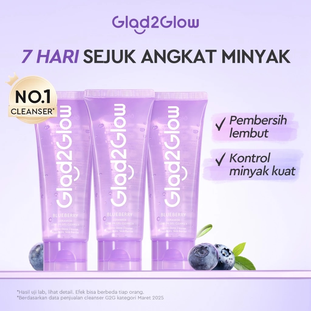 Suntone Wisdom Indonesia Glad2Glow Blueberry Ceramide Low pH Gel Cleanser