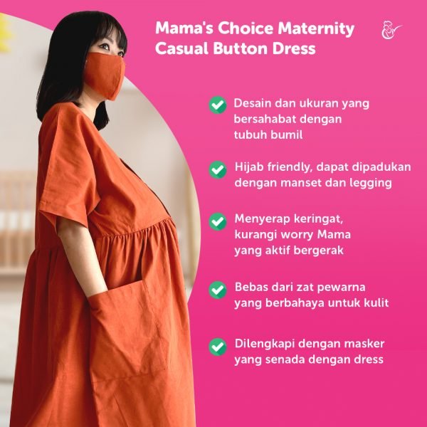 Mama's Choice Maternity Casual Button Dress
