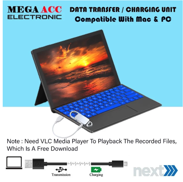  Voice Recorder Mini Keychain 8GB + Mp3 Player 