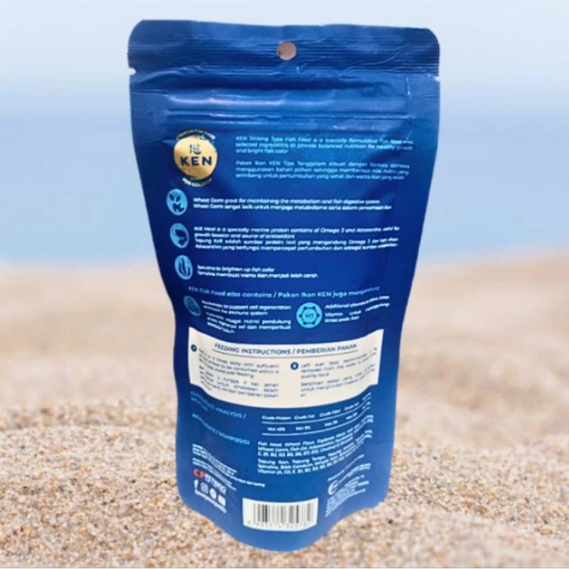 Centralpertiwi Bahari Ken Premium Fish Pellet 2mm Sinking Type 100g