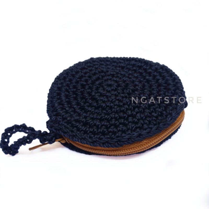  Dompet Koin Rajut Bulat Crochet Minie