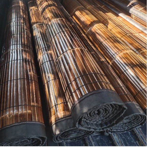  Tirai Bambu Hitam Lapis Kain Waterproof