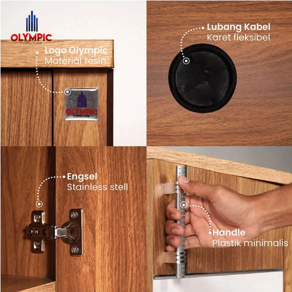 Olympic  Meja TV Series Audio Visual Rack AVR Latte