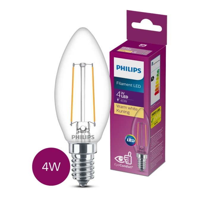 Philips Electronics Nederland B.V. Philips Filament LED Candle Warm White B35