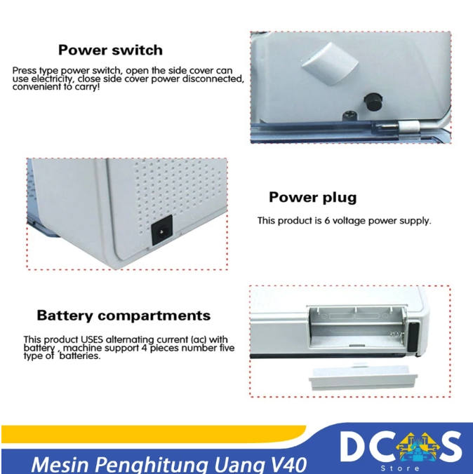  V40 Mesin Hitung Uang Mini Portabel