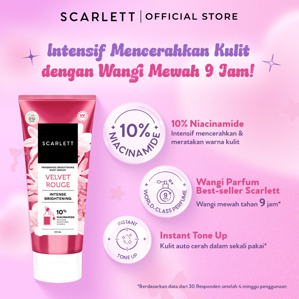 Opto Lingkar Sejahtera Scarlett Whitening Fragrance Brightening Body Serum Velvet Rouge