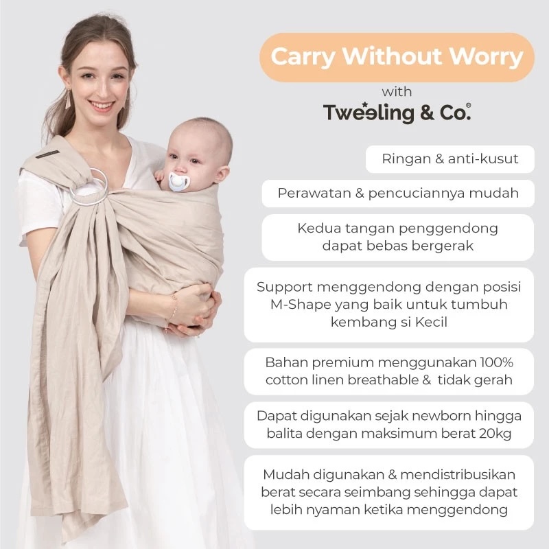 TNP Maternity and Baby Trading Tweeling & Co. Gendongan Bayi Ring Sling