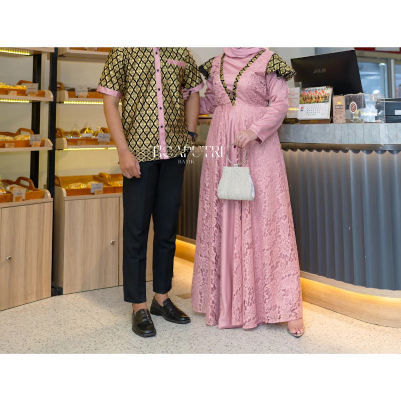Tiga Putri Gamis Raya Batik Brokat 5