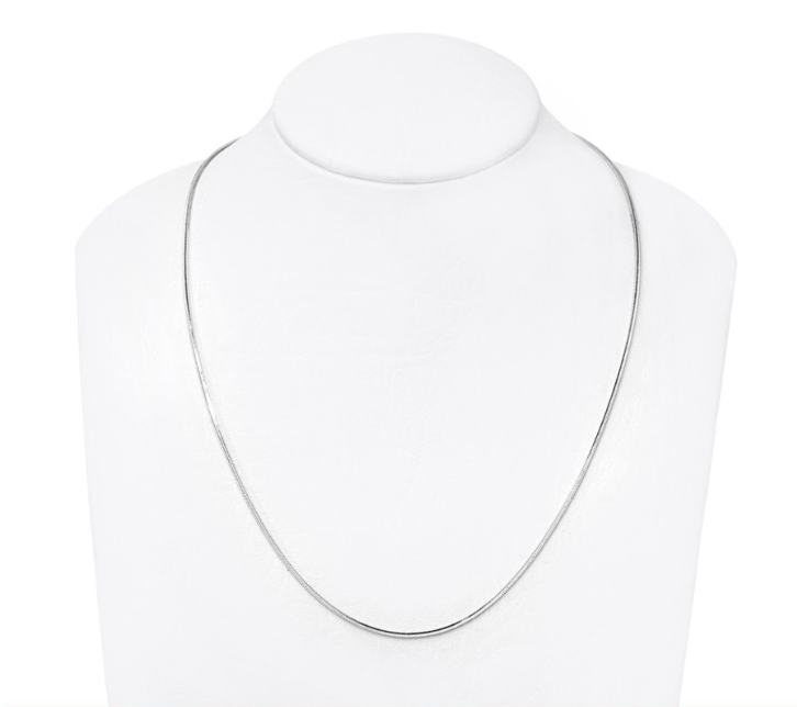 Kalung Emas Felicia Putih Polos White Gold 17K  2