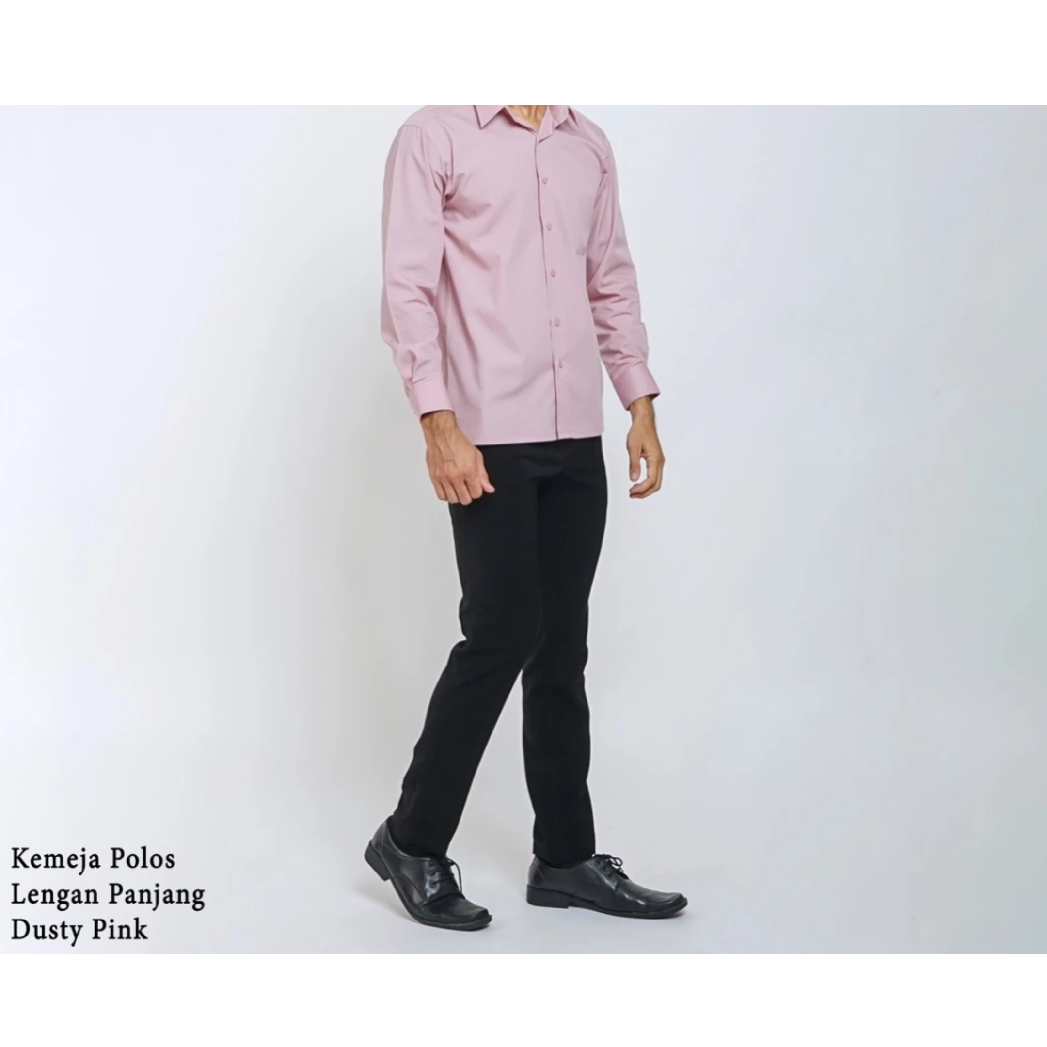  BOSS Kemeja Polos Pria Lengan Panjang Regular Fit Dusty Pink