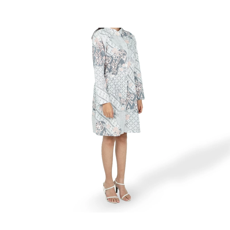 Batik Trusmi Dress Batik Mega Mendung Kombinasi Pastel 2