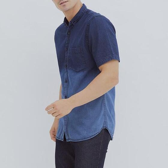 Hillboss Jeans Hillboss Casual Denim Shirt Two Tone DS005