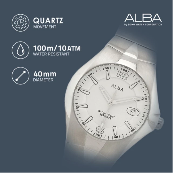 Seiko Group Corporation Alba Quartz White Dial AXDM09X1