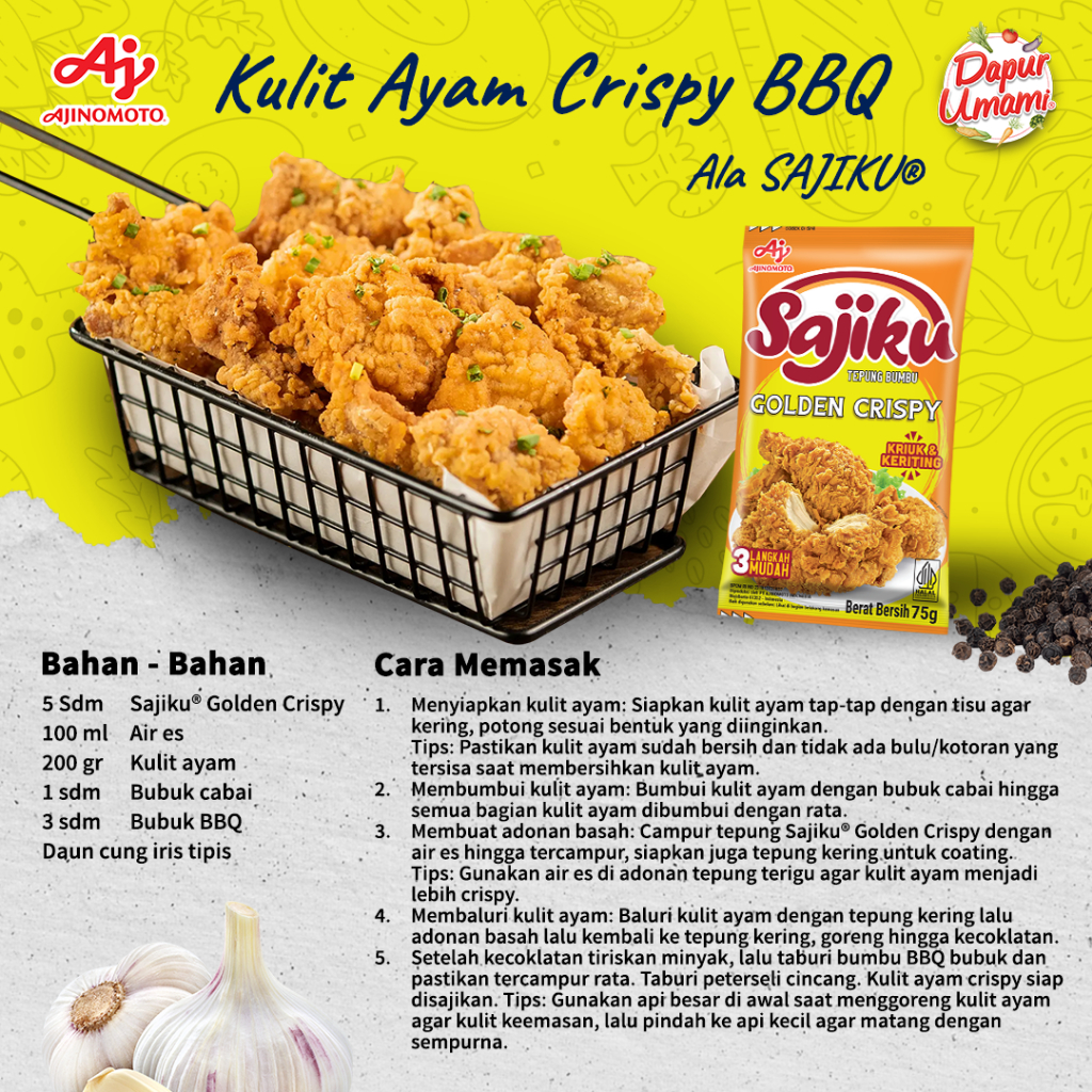Ajinomoto Sajiku® Tepung Bumbu Golden Crispy