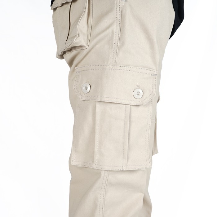 Never Surrender Apparel NVSR Long Cargo Pants Krem Stretch