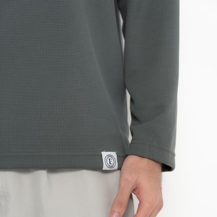 Erigo Long Sleeve Waffle Henley Manny Grey