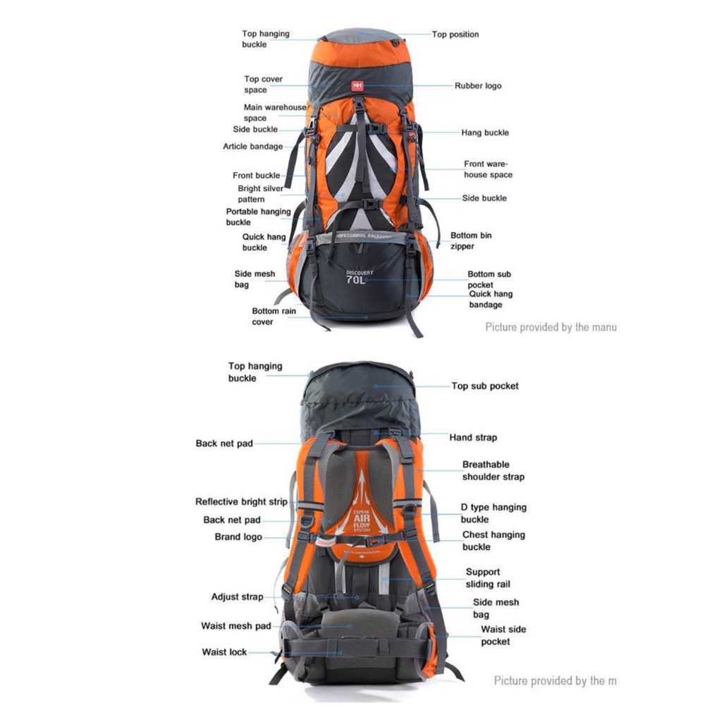 HNR Pesona Indonesia Naturehike Tas Carrier 70+5L NH70B070-B