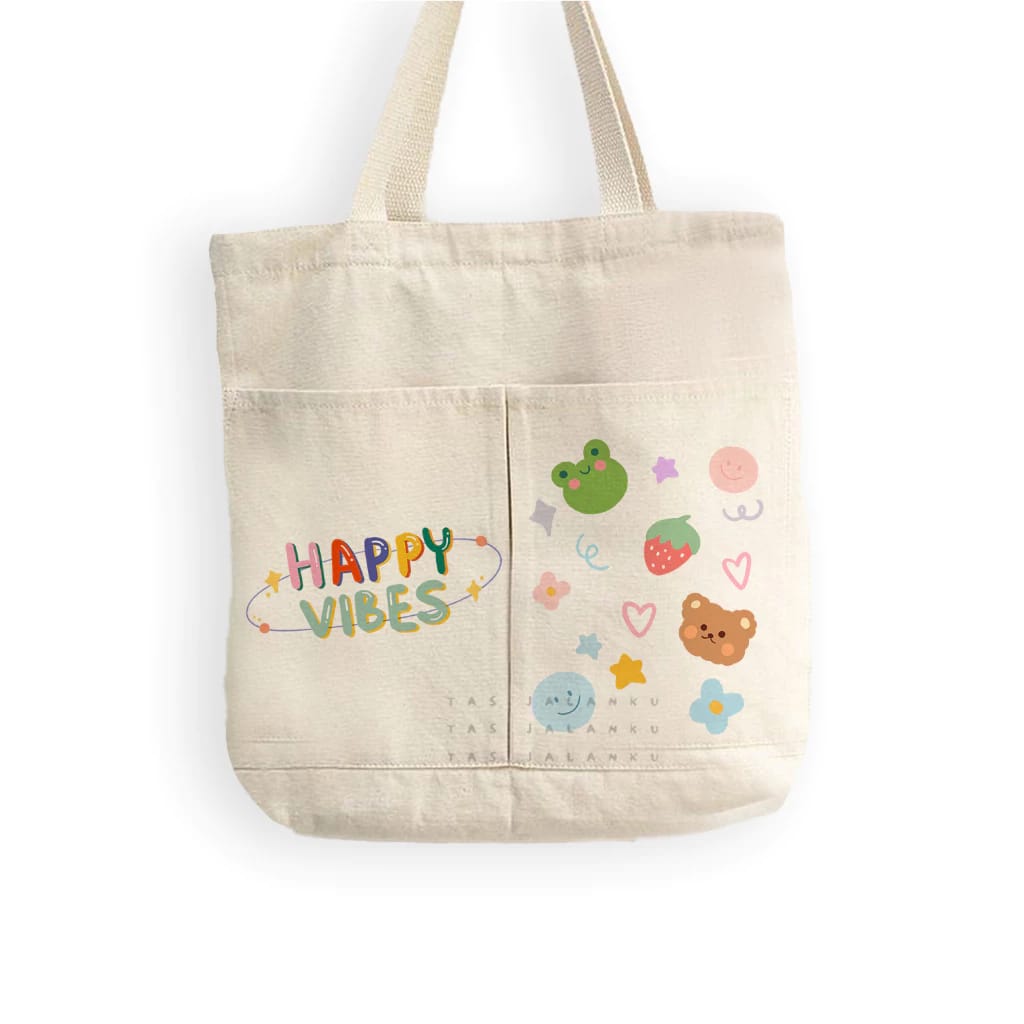  Tas Jalanku Totebag Kanvas Karakter Lucu