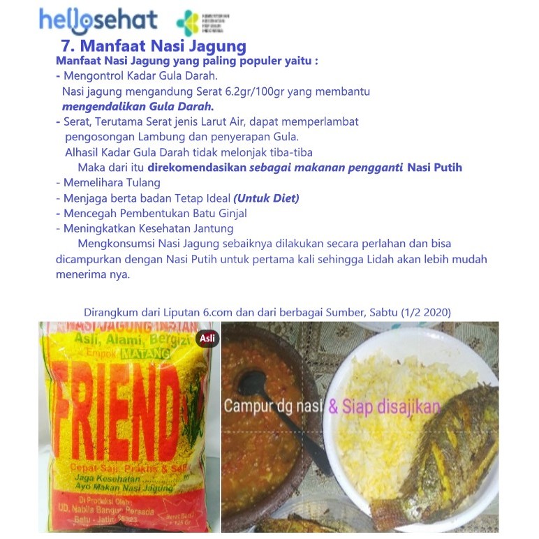 Nasi Jagung Instan Friend