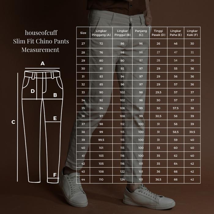 Houseofcuff  Houseofcuff Celana Chino Panjang Pria Slim Fit Putih