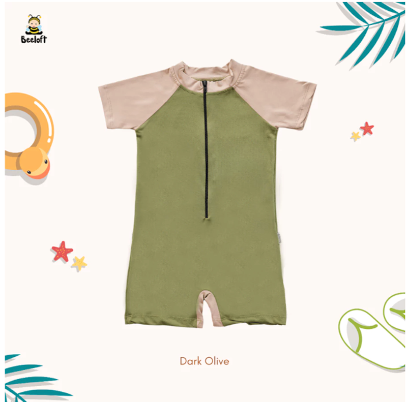 Beeloft Baju Renang Anak Laki-laki Shadow Green 2