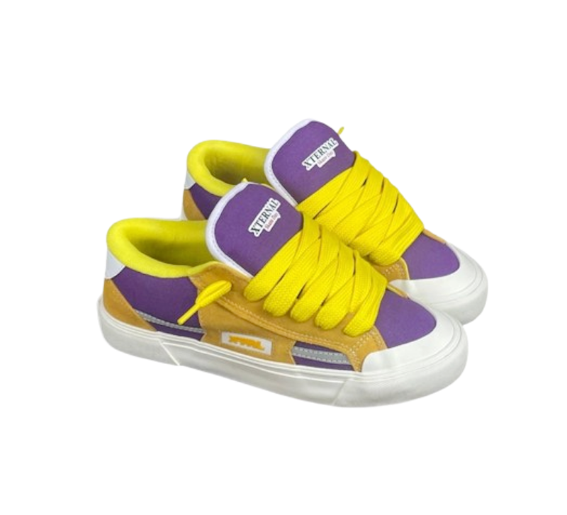 Xternal Step Sure Sepatu Gemuk Skateday Reflective Purple Yellow Sneakers 1