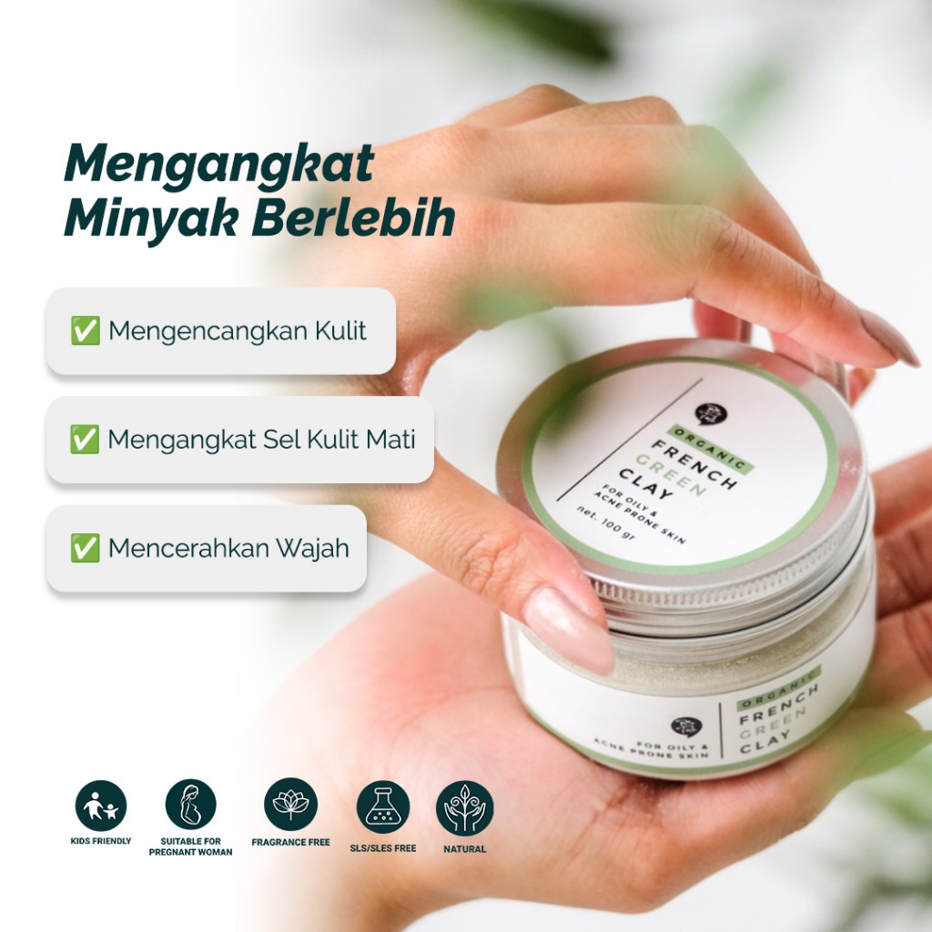 Bionatura Berkat Abadi  BioTalk Organic French Green Clay Mask