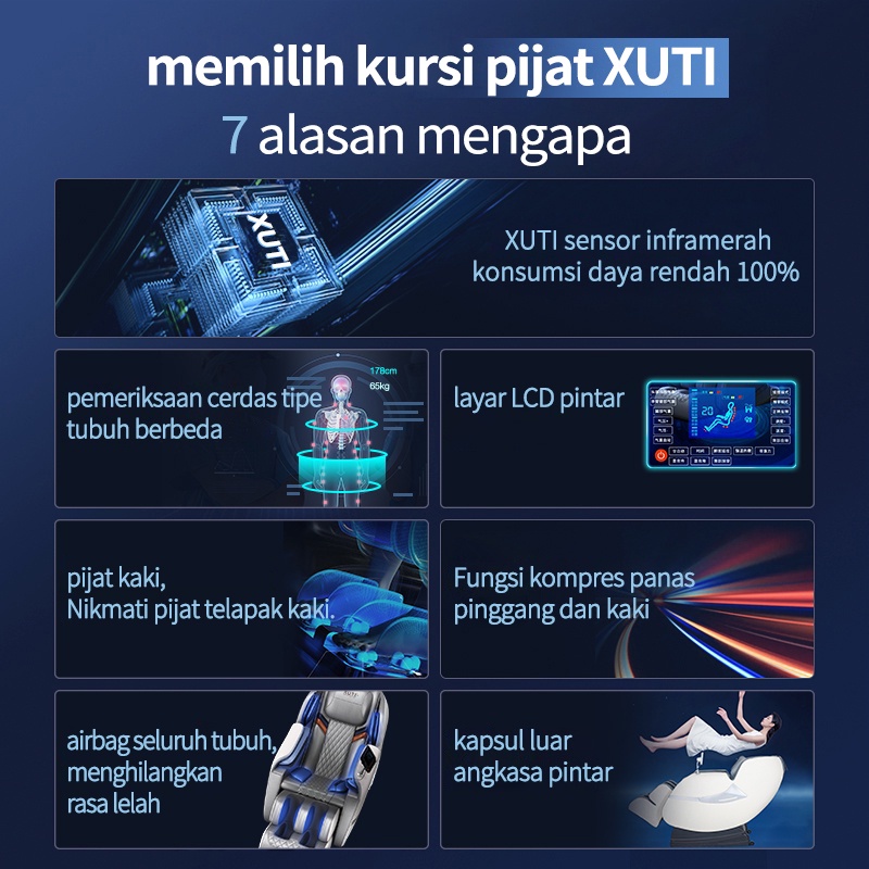  Xuti Kursi Pijat Listrik Canggih Advanced Gray