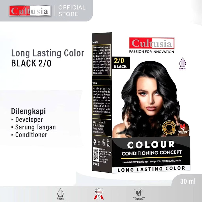 Cultusia Hair Color Black 2/0 2