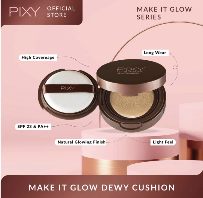 Mandom Indonesia PIXY Make It Glow Dewy Cushion Natural Beige