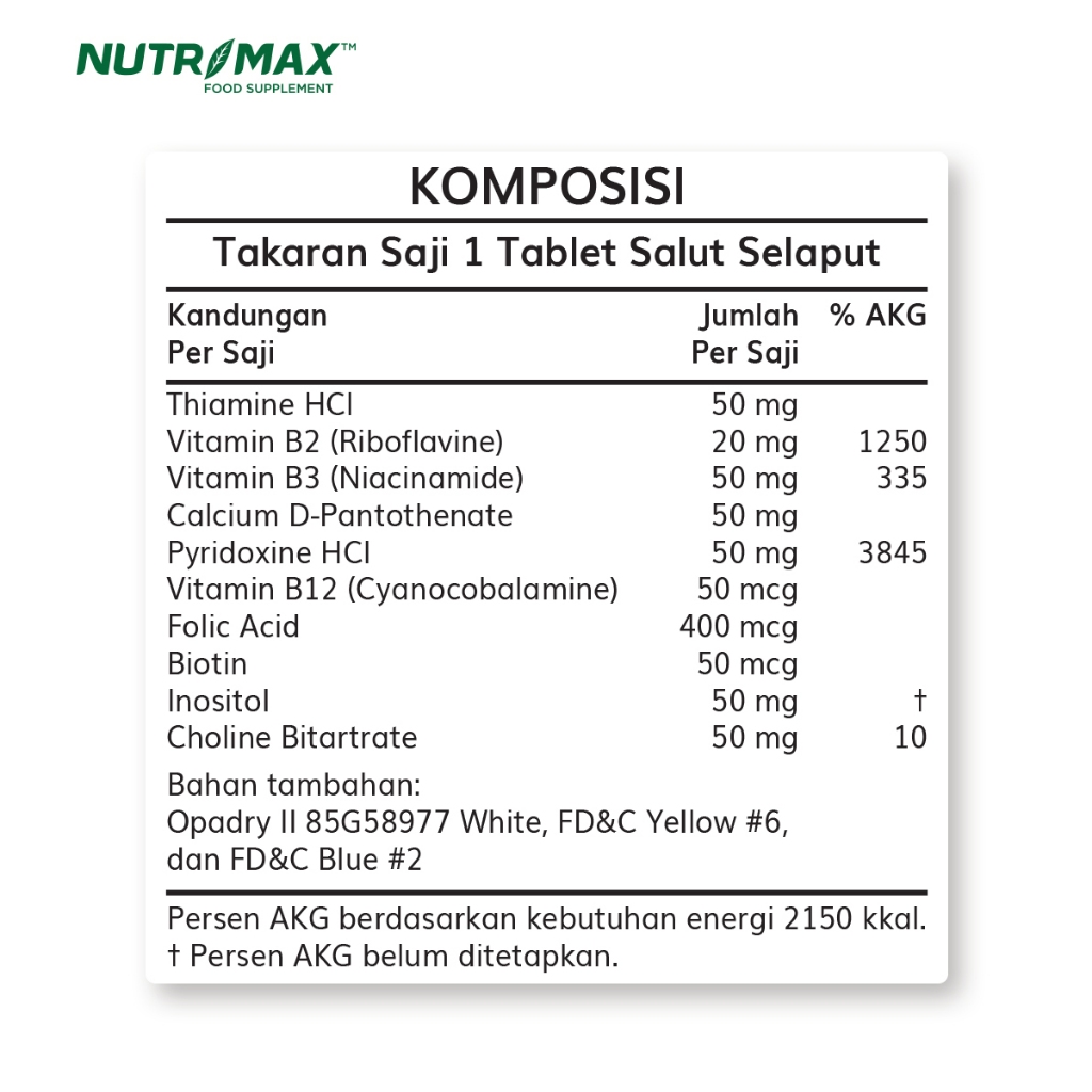 Suryaprana Nutrisindo Nutrimax™️ B Complex 