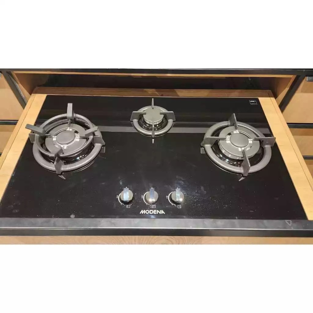 MODENA Indonesia MODENA Built-in Gas Hob 90cm 3 Burner Aluminum BH 1935