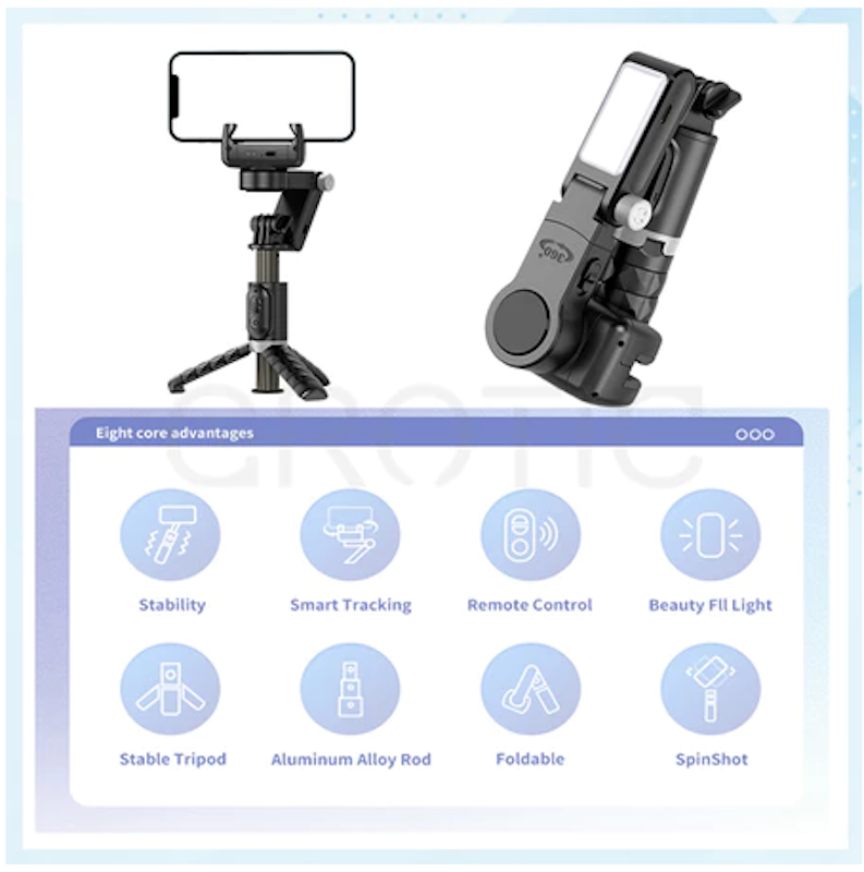 GROTIC 360° Rotating Dekstop Tripod 4