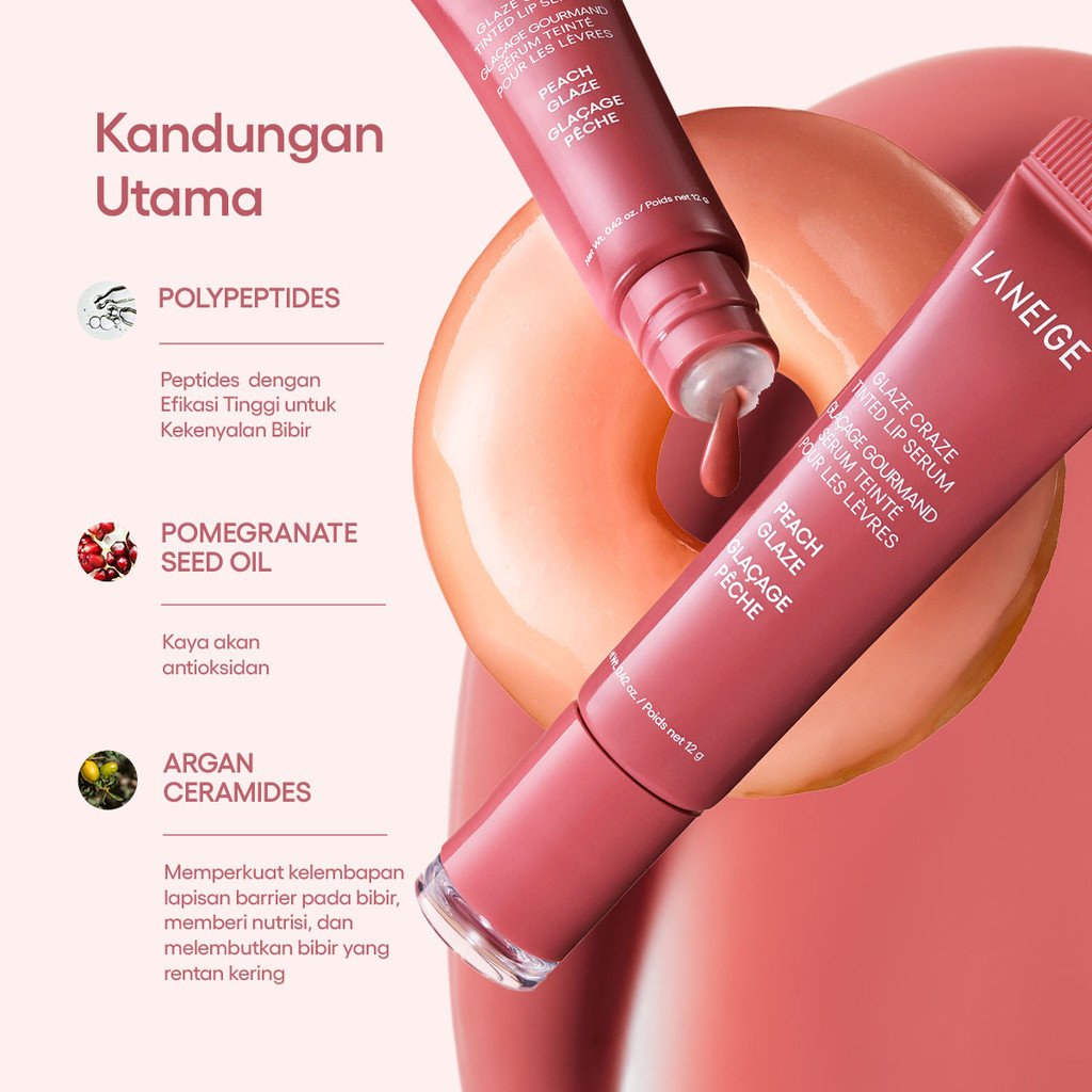 AmorePacific LANEIGE Glaze Craze Tinted Lip Serum Peach Glaze