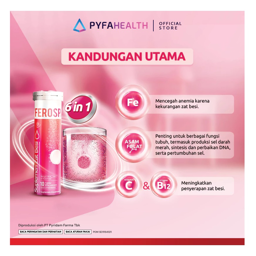 Pyridam Farma Ferospat® Effervescent Suplemen Zat Besi