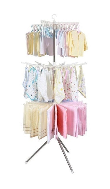 Stand Hanger Lipat Rak Jemuran Jepit Gantungan Handuk 3 Tingkat ｜ D06
