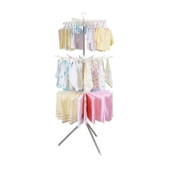 Stand Hanger Lipat Rak Jemuran Jepit Gantungan Handuk 3 Tingkat