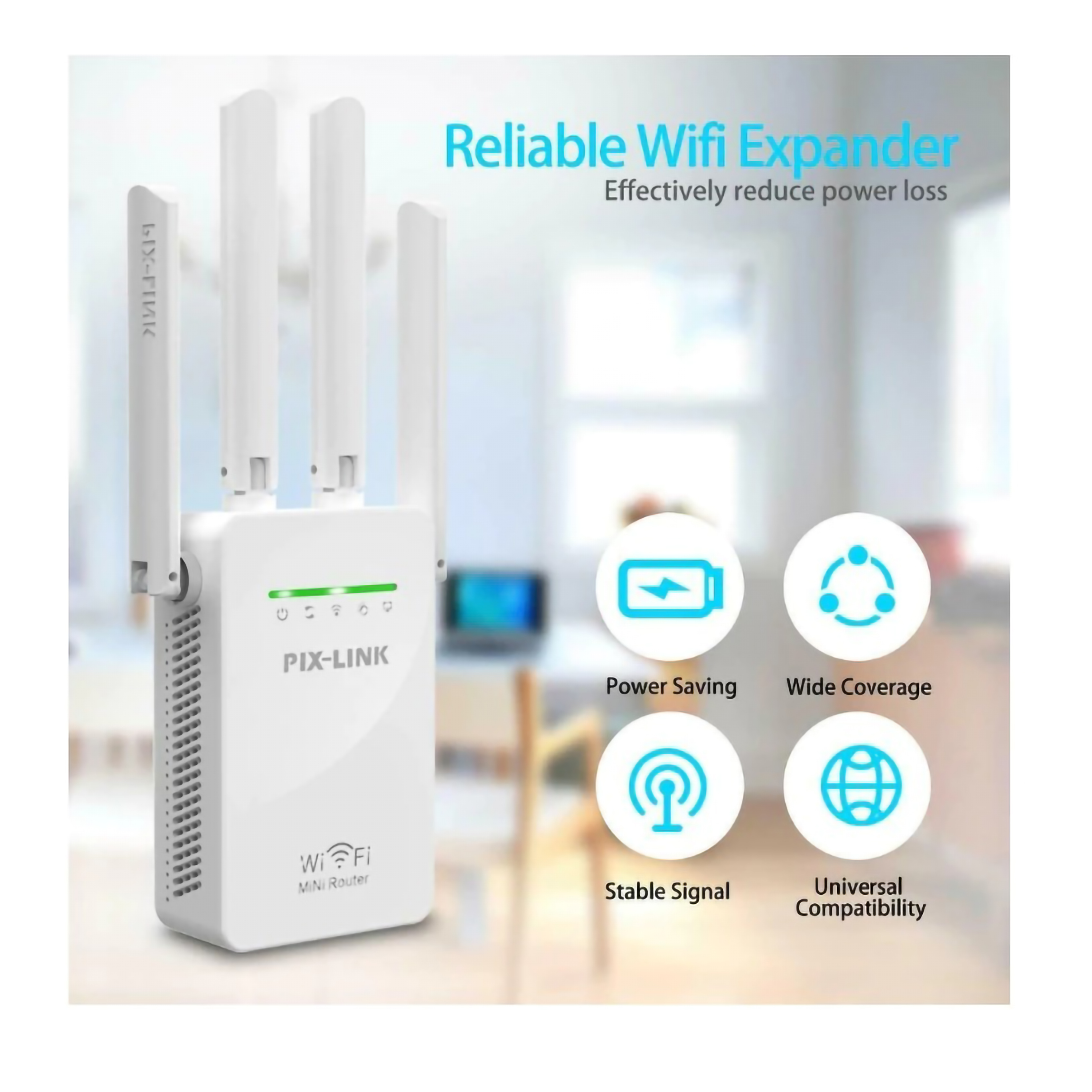 PIX-LINK WIreless-N 300 Wi-FI Repeater WR09