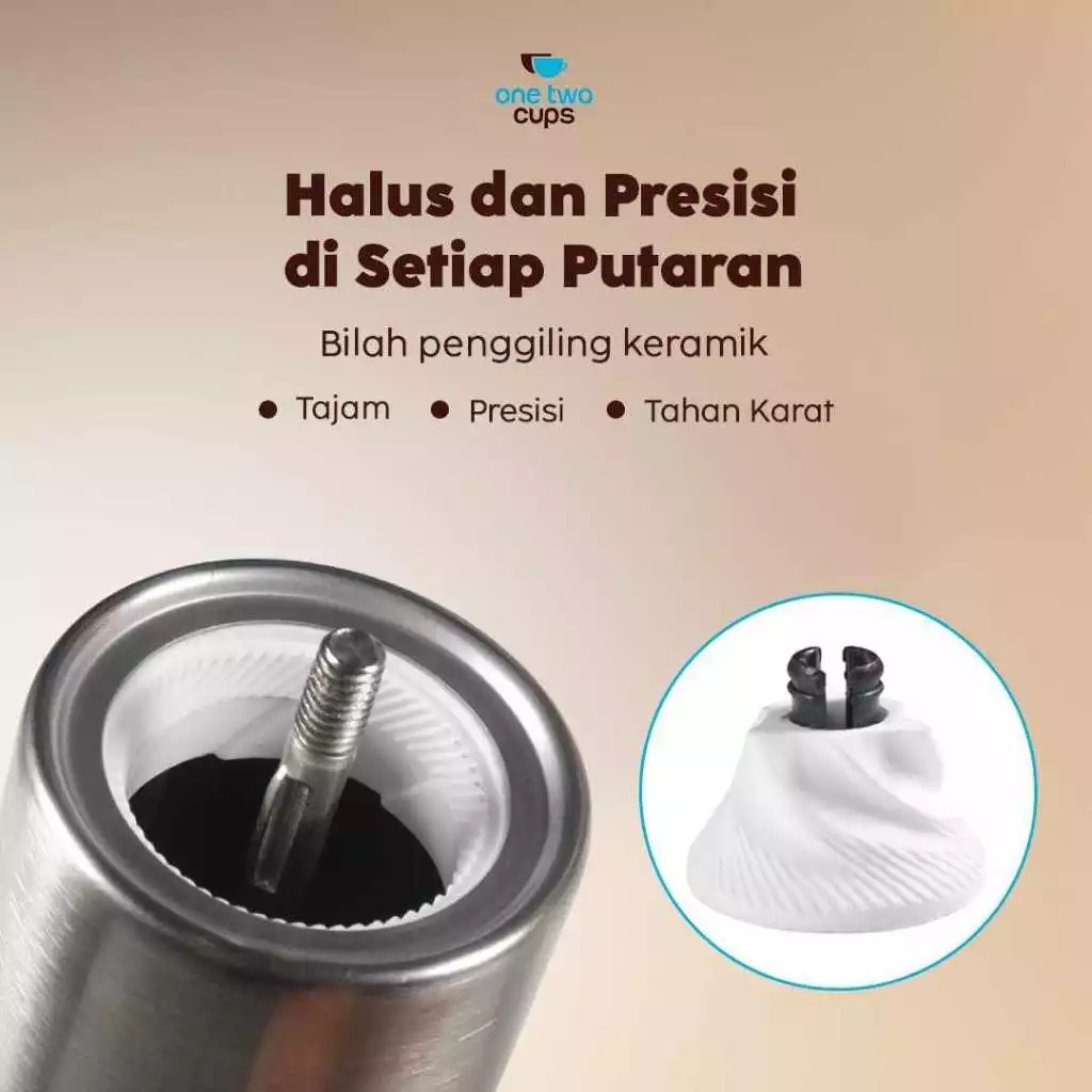 One Two Cups Manual Coffee Bean Grinder 4