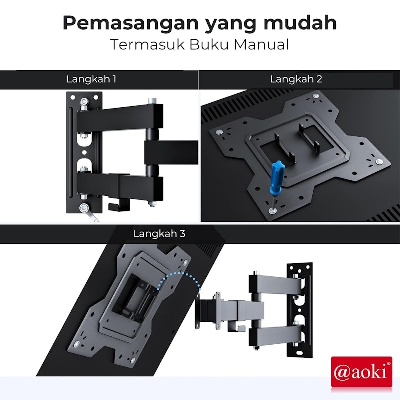 AOKI Bracket TV Full Motion Swivel Arm 19-60 Inch 5