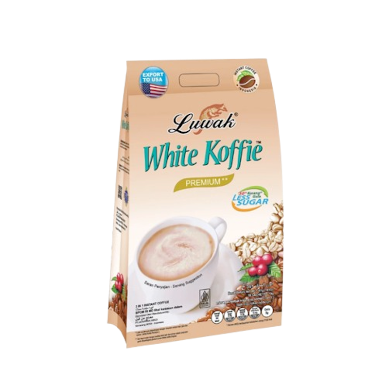 Luwak White Koffie Less Sugar Bag (19 sachet x 19 gram) 1