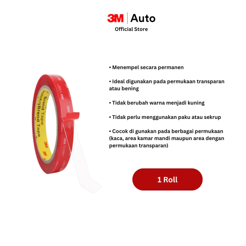3M Indonesia 3M VHB Clear Double Tape 12 m x 2 mm