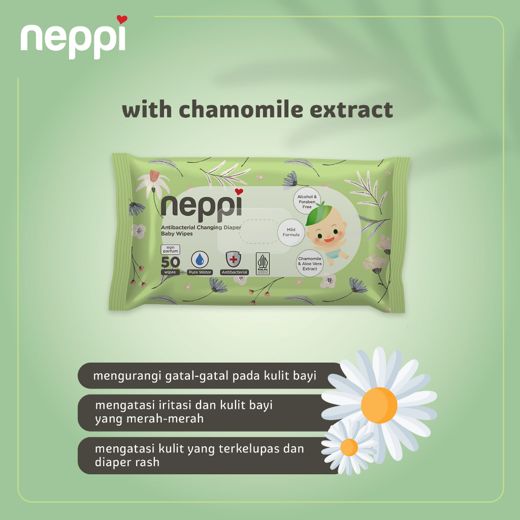 Mega Intra Sejahtera Neppi Antibacterial Changing Diapers Baby Wipes