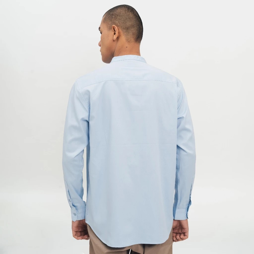 Multi Karya Garmentexindo M231 Kemeja Pria Koko Shanghai Polos Panjang Biru Muda  0915G