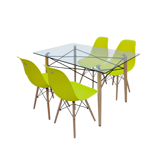 SAPPORO COLAC Dining Set / Set Meja Makan Kaca 5