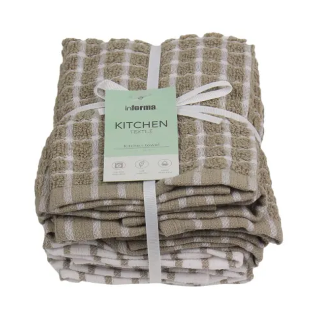 Informa Kain Lap Dapur Set 6 Pcs Check Pattern